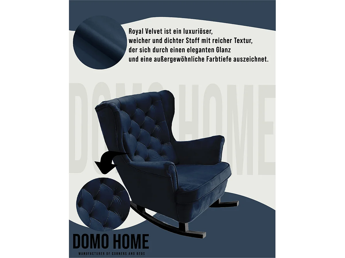 Relaxfauteuil met Gestoffeerde Zitting en Armleuningen, TV Fauteuil 102x81x95cm Marineblauw_29864