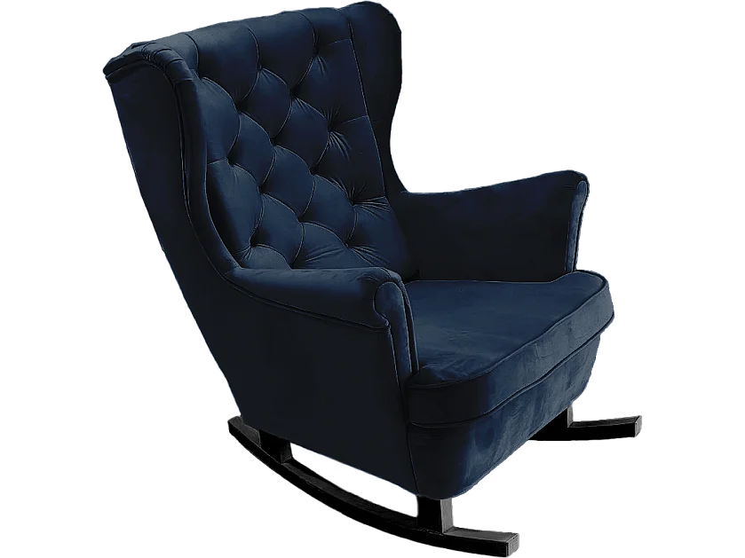 Fauteuil Relax avec accoudoirs et siège rembourré, fauteuil de salon, 102x81x95cm Bleu marine_29864