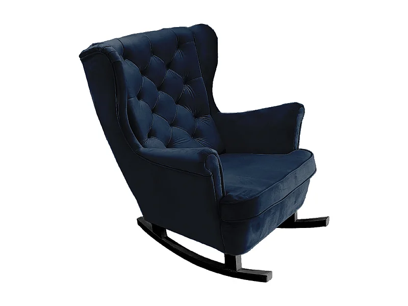 Fauteuil Relax avec accoudoirs et siège rembourré, fauteuil de salon, 102x81x95cm Bleu marine_29864