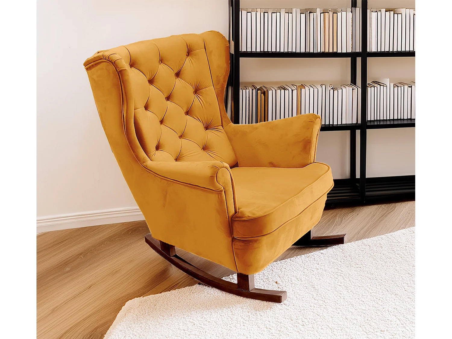 Fotel Relax z Tapicerowanym Siedzeniem i Podłokietnikami, Fotel TV 102x81x95cm Złoty_29821