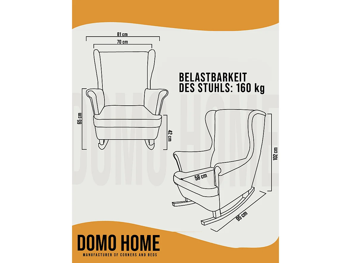 Relaxfauteuil met Gestoffeerde Zitting en Armleuningen, TV Fauteuil 102x81x95cm Goud_29820