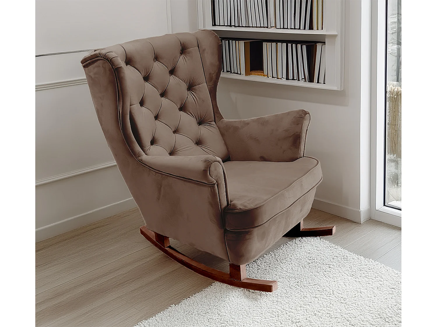 Fauteuil Relax avec accoudoirs et siège rembourré, fauteuil de salon, 102x81x95cm Marron_29814