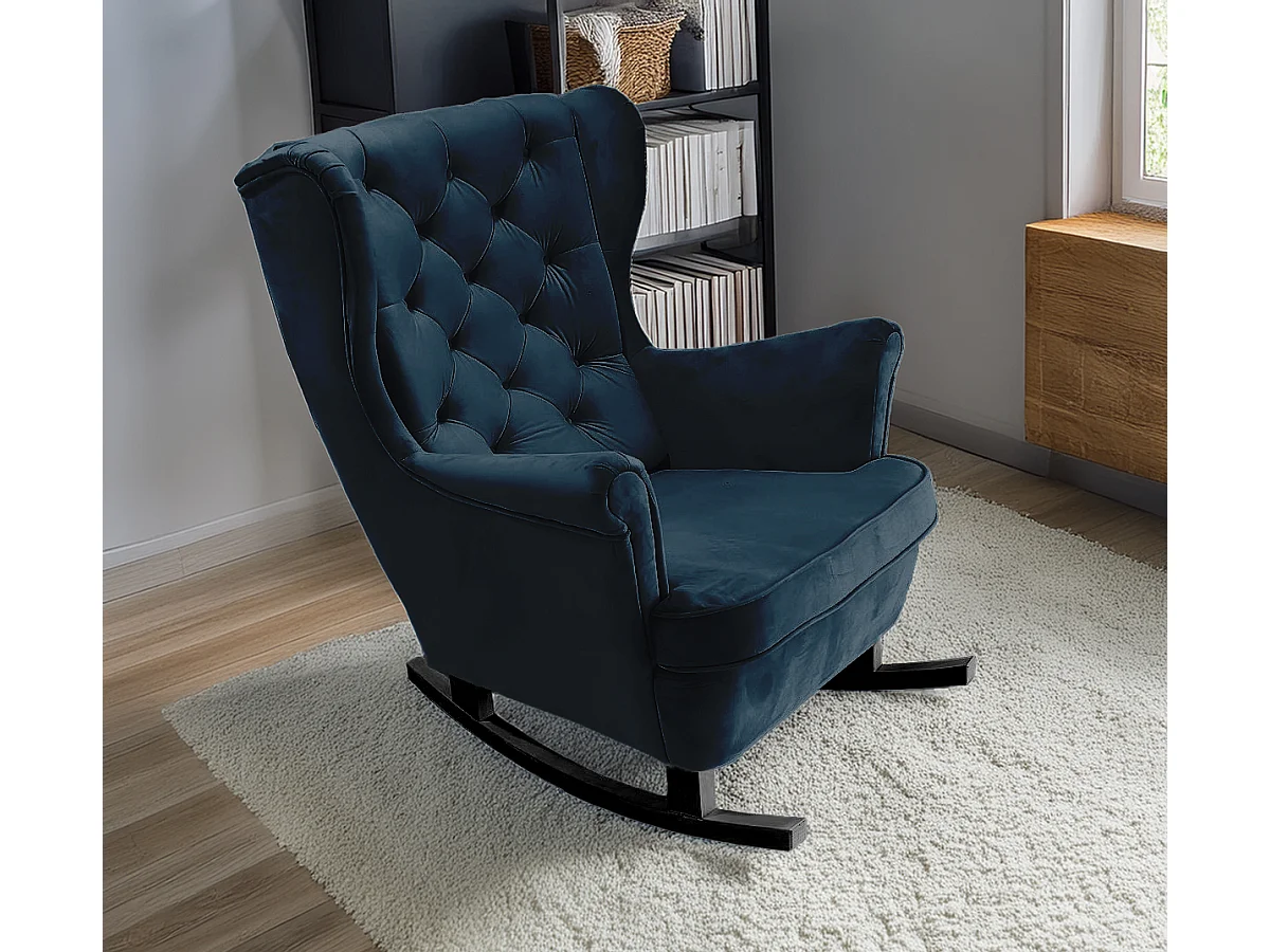 Relaxfauteuil met Gestoffeerde Zitting en Armleuningen, TV Fauteuil 102x81x95cm Marineblauw_29865
