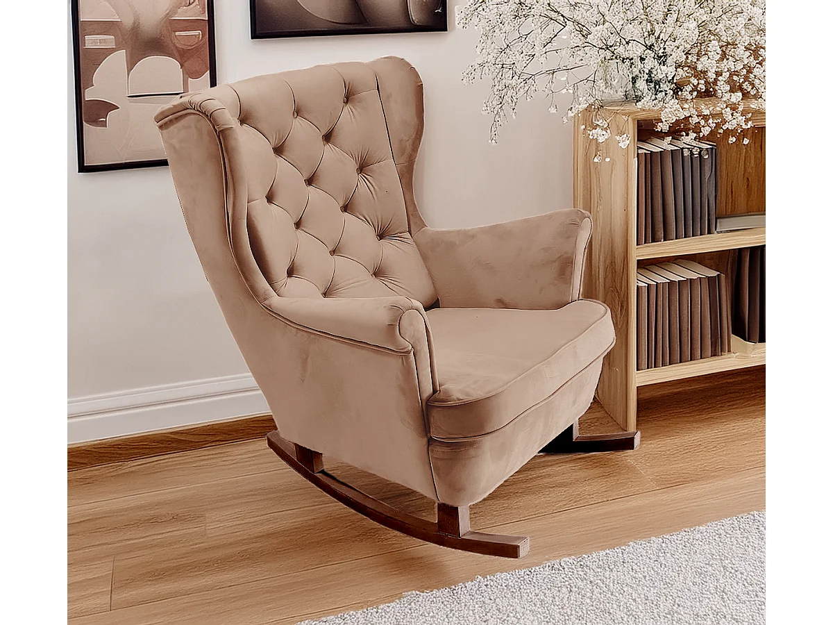 Fotel Relax z Tapicerowanym Siedzeniem i Podłokietnikami, Fotel TV 102x81x95cm Cappuccino_29840