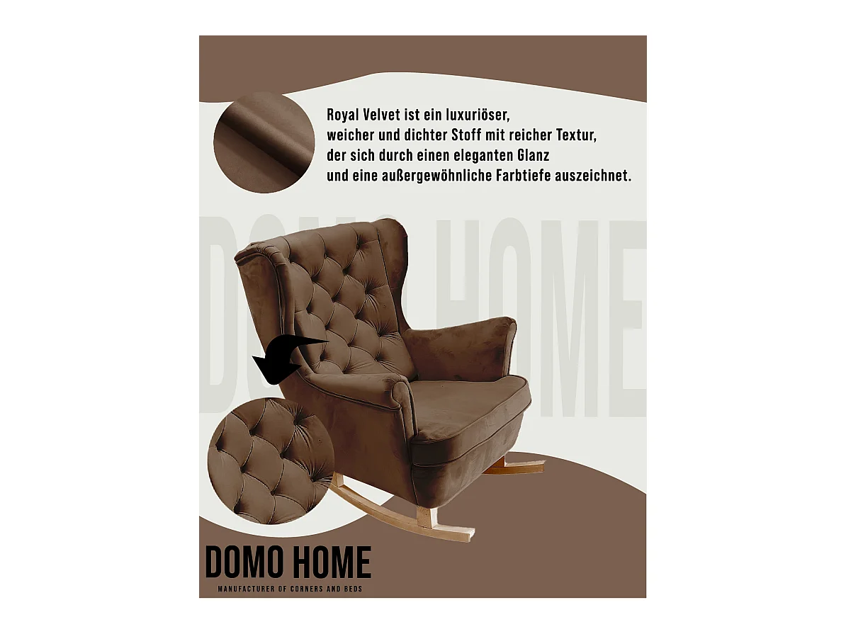 Relaxsessel mit gepolstertem Sitz und Armlehnen, Fernsehsessel 102x81x95cm Dunkelbraun_29826