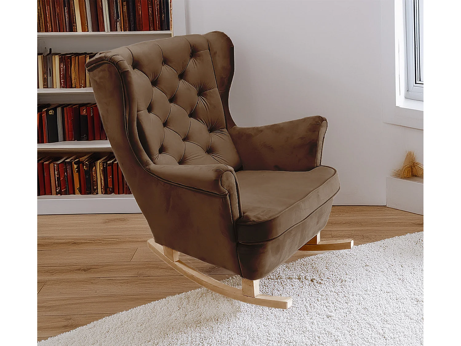 Relaxsessel mit gepolstertem Sitz und Armlehnen, Fernsehsessel 102x81x95cm Dunkelbraun_29826