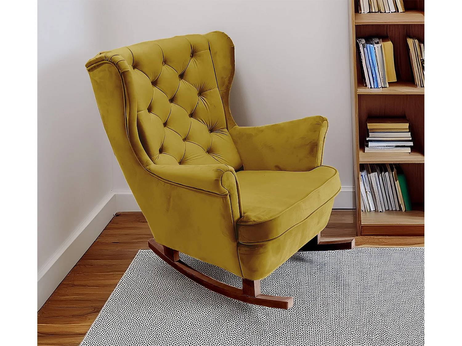 Fauteuil Relax avec accoudoirs et siège rembourré, fauteuil de salon, 102x81x95cm Olive_29819