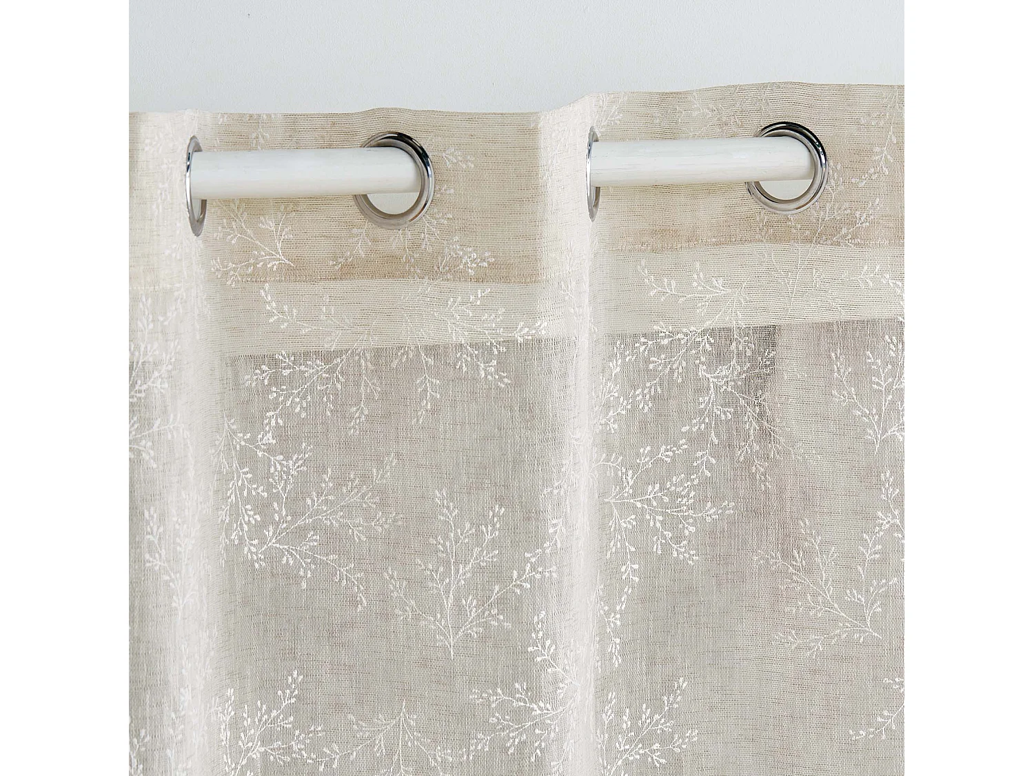 Rideau Voilage à Œillets "Karla" 140x240cm Taupe