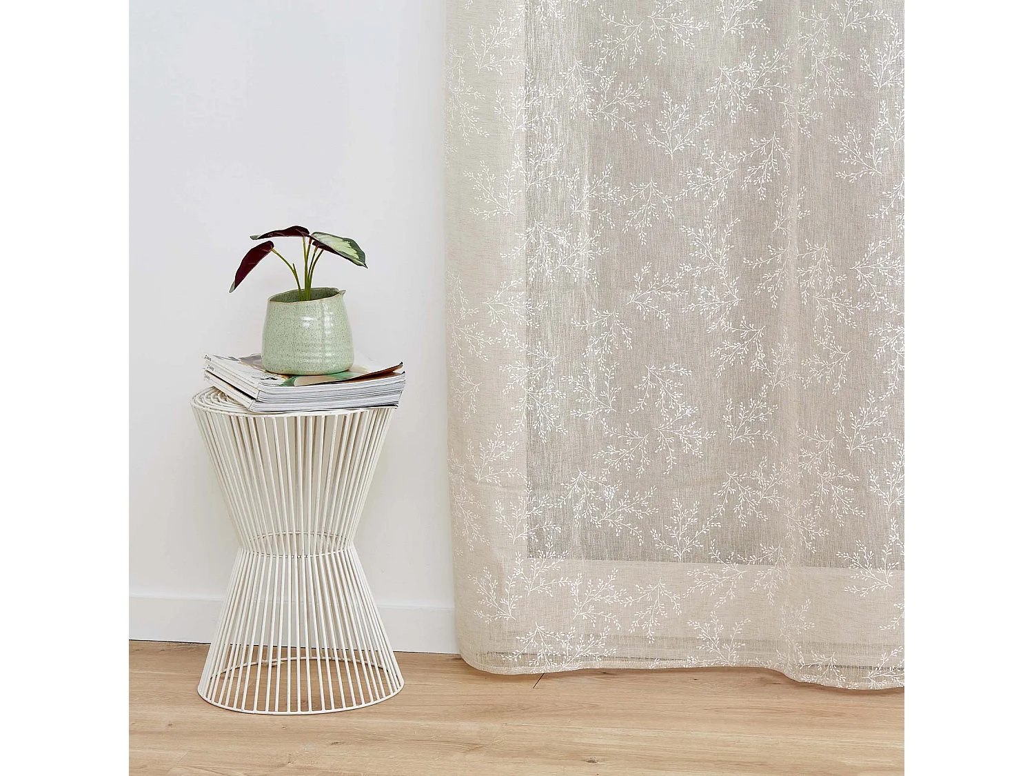 Rideau Voilage à Œillets "Karla" 140x240cm Taupe