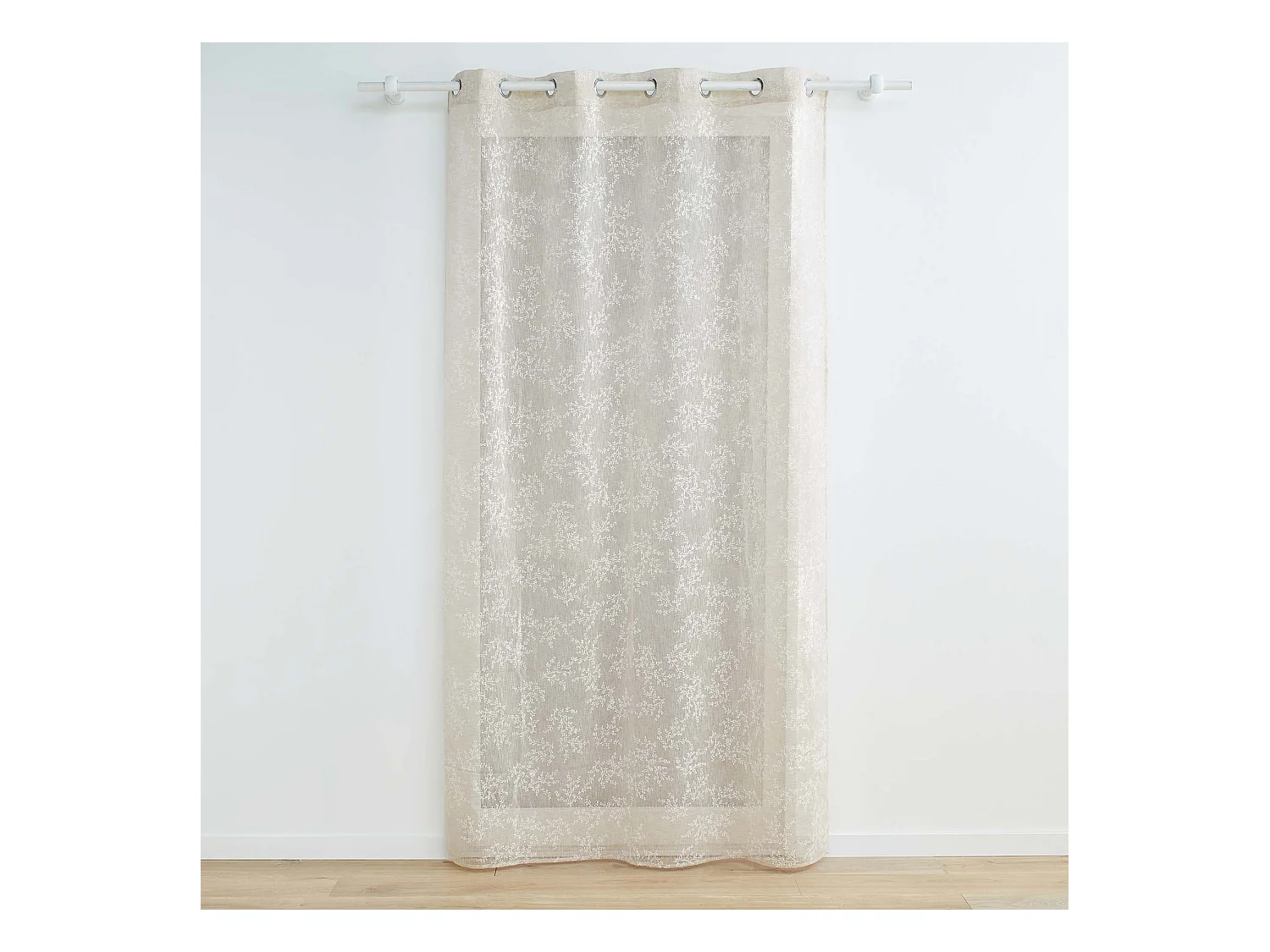 Visillo de tela tejida con efecto floral