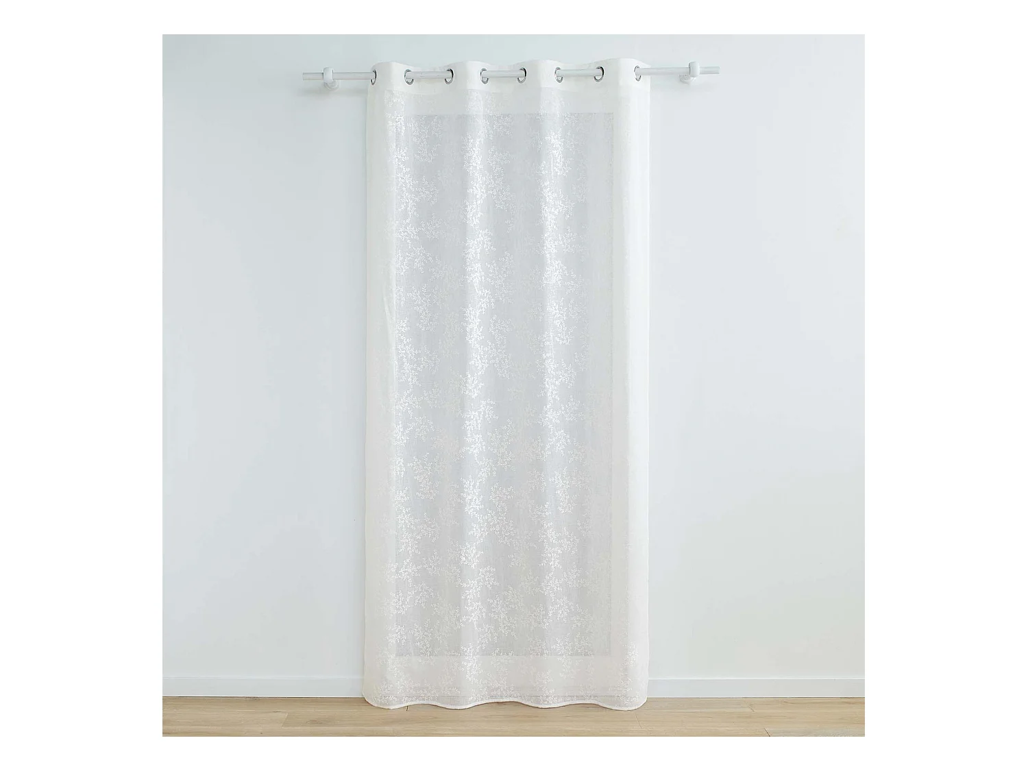 Visillo de tela tejida con efecto floral