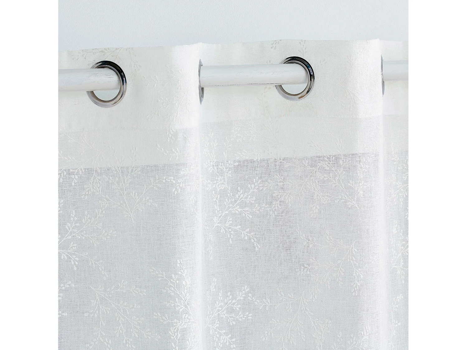 Rideau Voilage à Œillets "Karla" 140x240cm Blanc
