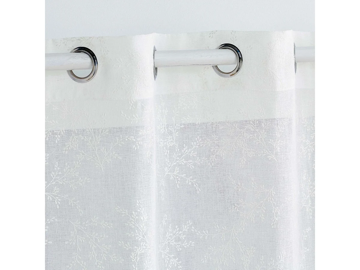 Rideau Voilage à Œillets "Karla" 140x240cm Blanc
