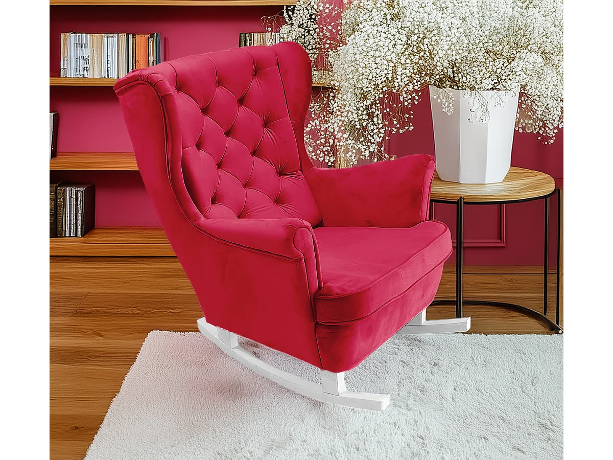 Fauteuil Relax avec accoudoirs et siège rembourré, fauteuil de salon, 102x81x95cm Rouge_29837