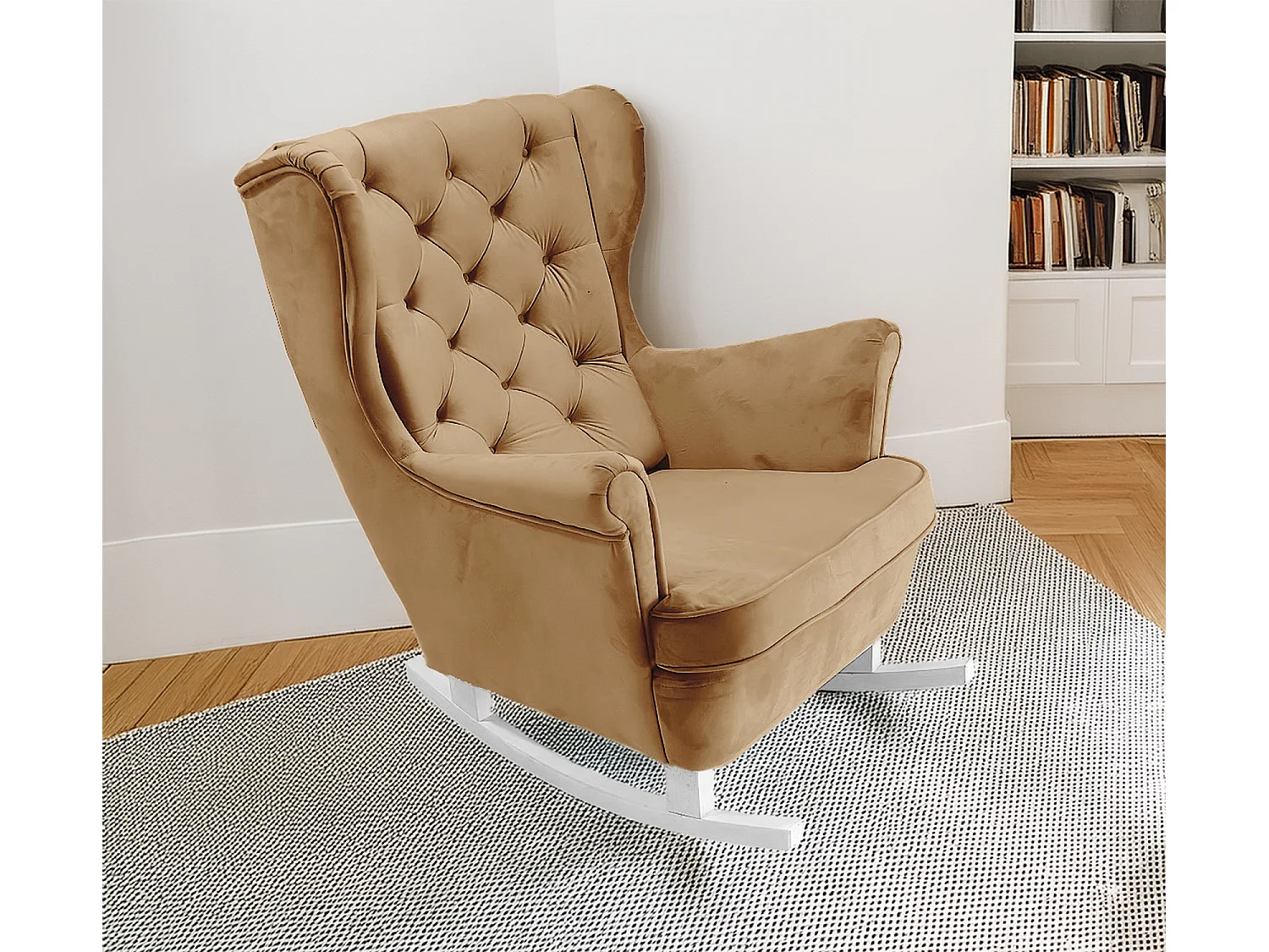 Fotel Relax z Tapicerowanym Siedzeniem i Podłokietnikami, Fotel TV 102x81x95cm Beżowy_29806