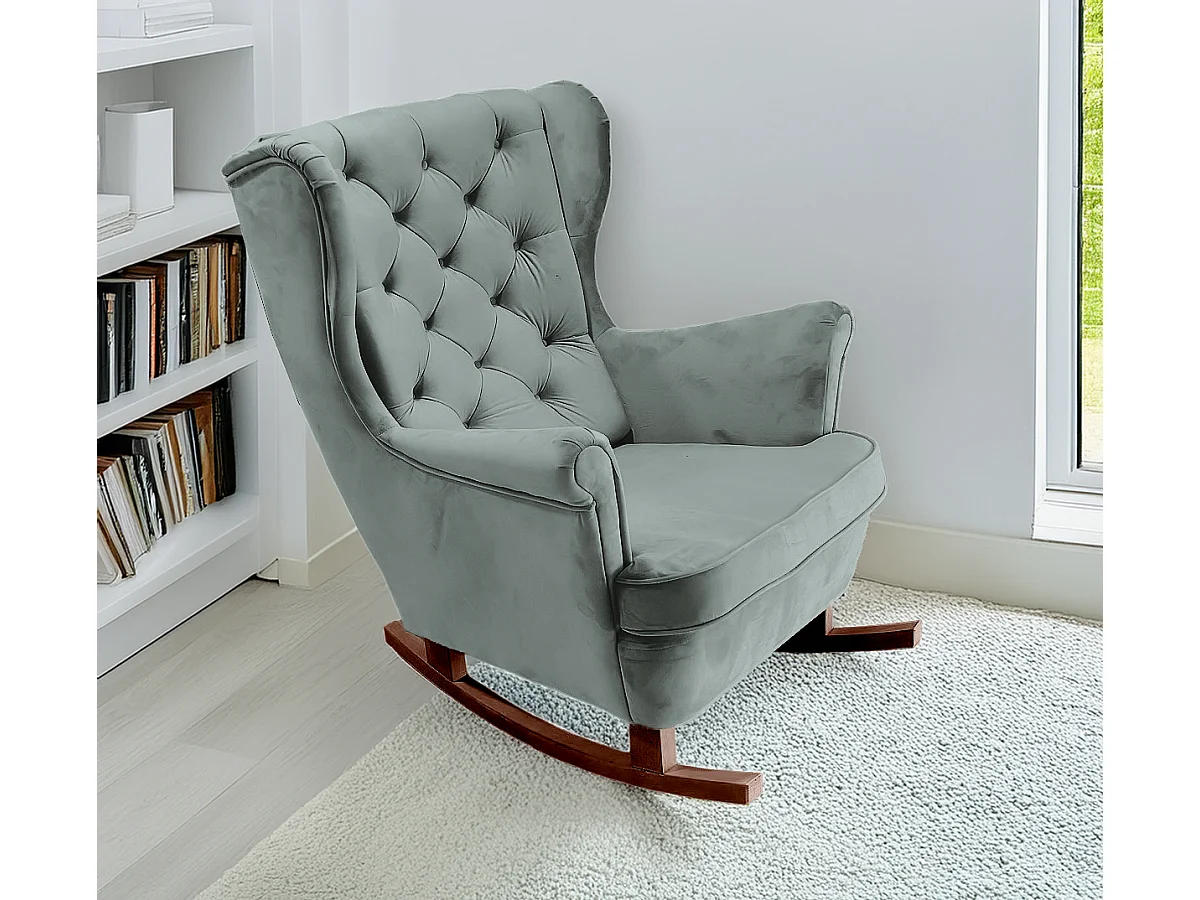 Fauteuil Relax avec accoudoirs et siège rembourré, fauteuil de salon, 102x81x95cm Cendre_29857