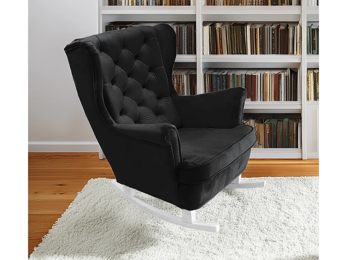 Fotel Relax z Tapicerowanym Siedzeniem i Podłokietnikami, Fotel TV 102x81x95cm Czarny_29861