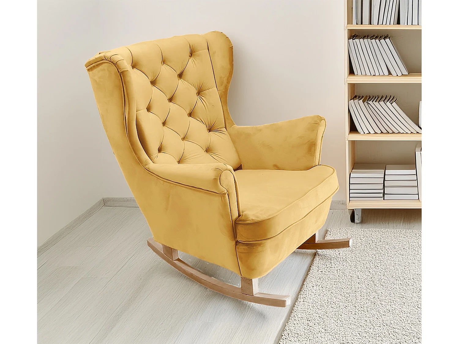 Fotel Relax z Tapicerowanym Siedzeniem i Podłokietnikami, Fotel TV 102x81x95cm Złoty_29822