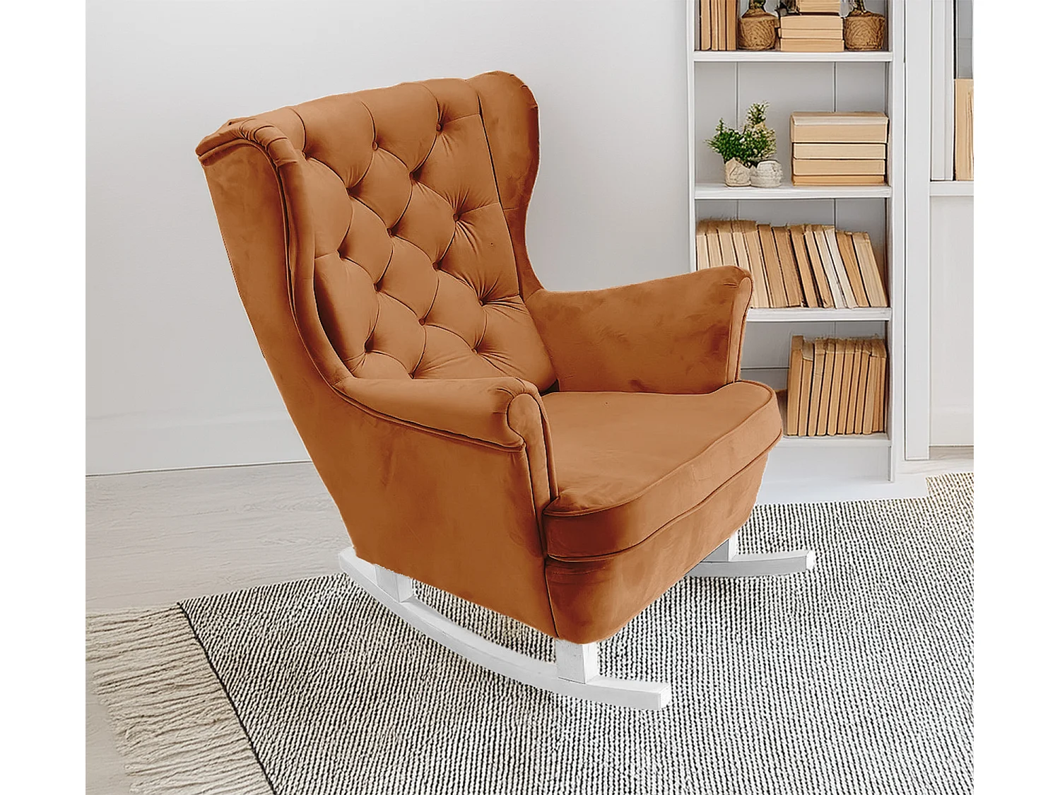 Fotel Relax z Tapicerowanym Siedzeniem i Podłokietnikami, Fotel TV 102x81x95cm Pomarańczowy_29824