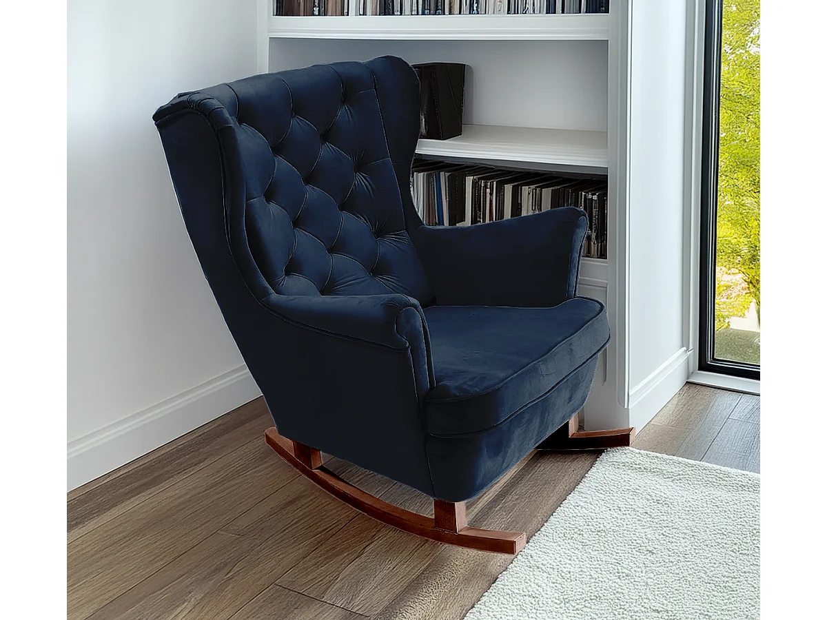 Relaxfauteuil met Gestoffeerde Zitting en Armleuningen, TV Fauteuil 102x81x95cm Marineblauw_29864