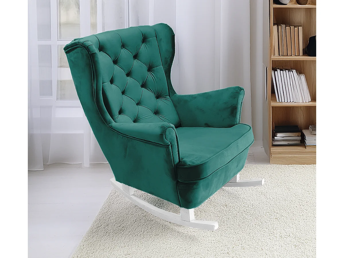 Fotel Relax z Tapicerowanym Siedzeniem i Podłokietnikami, Fotel TV 102x81x95cm Zielony_29851