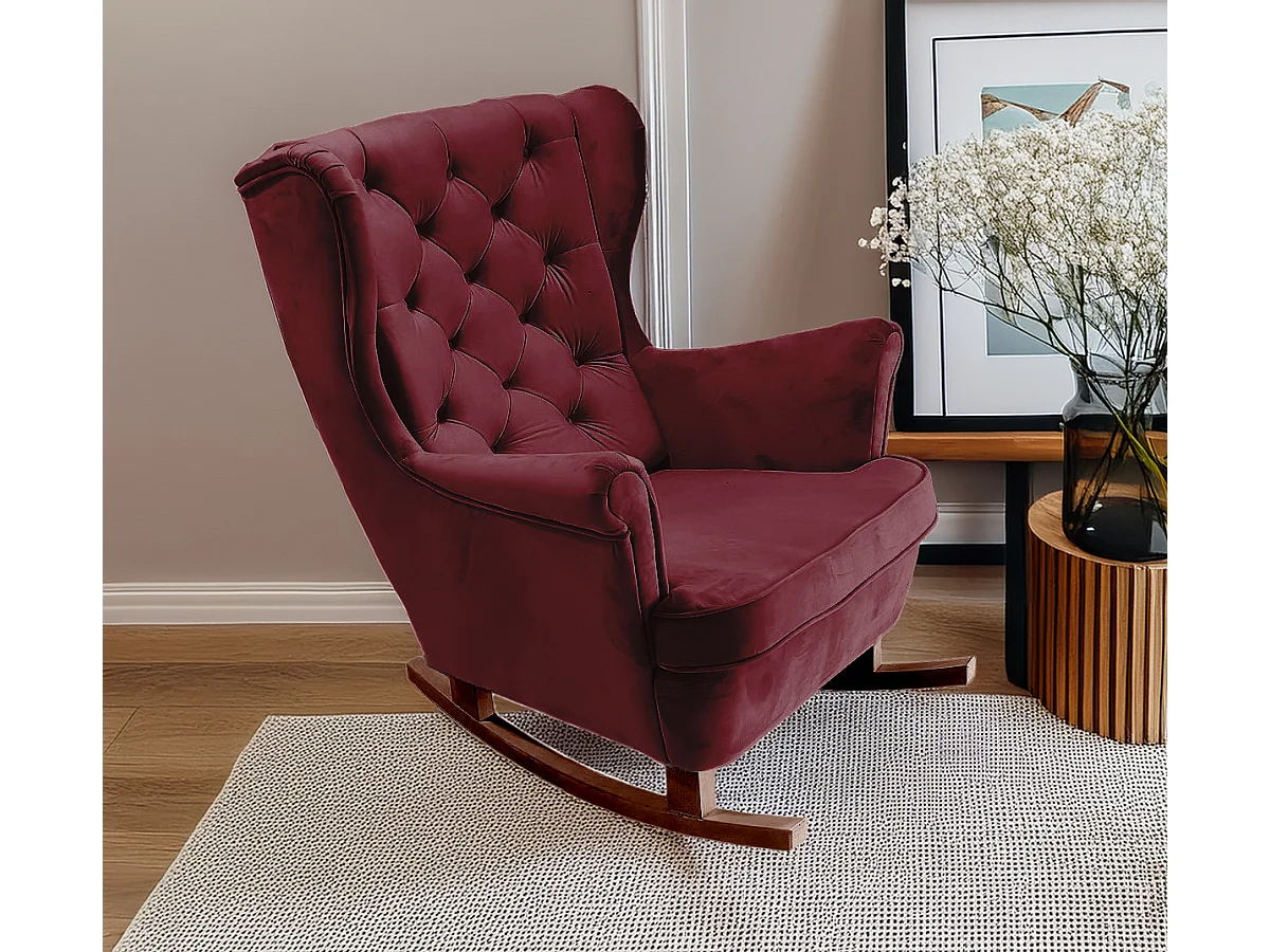 Relaxfauteuil met Gestoffeerde Zitting en Armleuningen, TV Fauteuil 102x81x95cm Bordeaux_29835