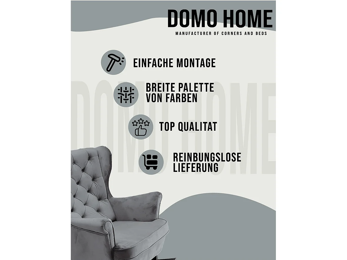 Fauteuil Relax avec accoudoirs et siège rembourré, fauteuil de salon, 102x81x95cm Cendre_29858