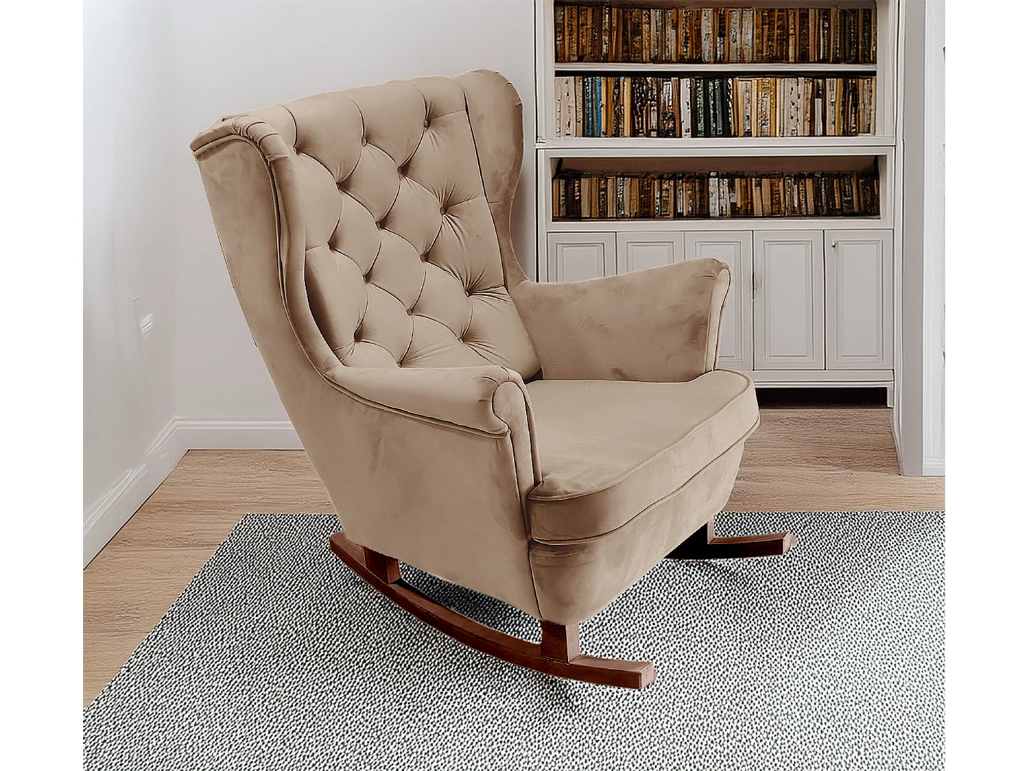 Relaxfauteuil met Gestoffeerde Zitting en Armleuningen, TV Fauteuil 102x81x95cm Cappuccino_29809