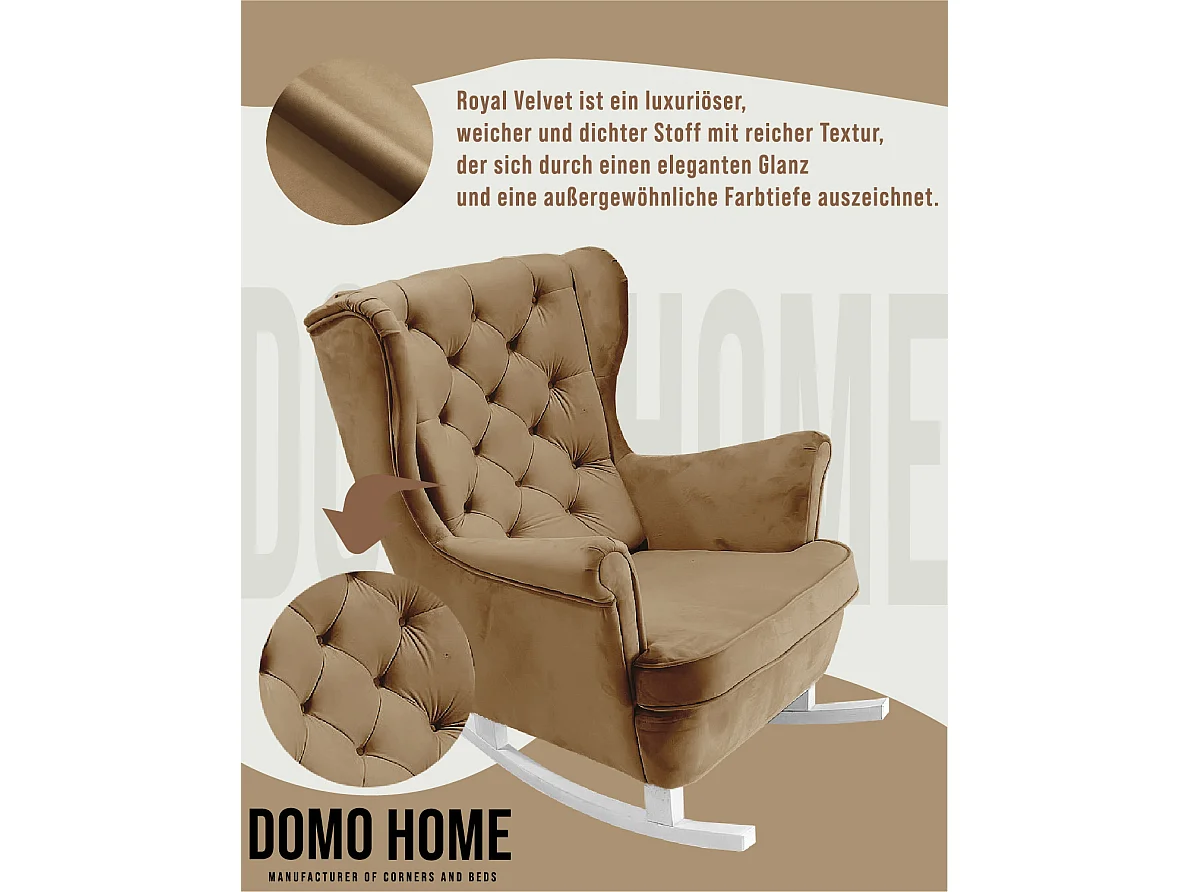 Fotel Relax z Tapicerowanym Siedzeniem i Podłokietnikami, Fotel TV 102x81x95cm Cappuccino_29808