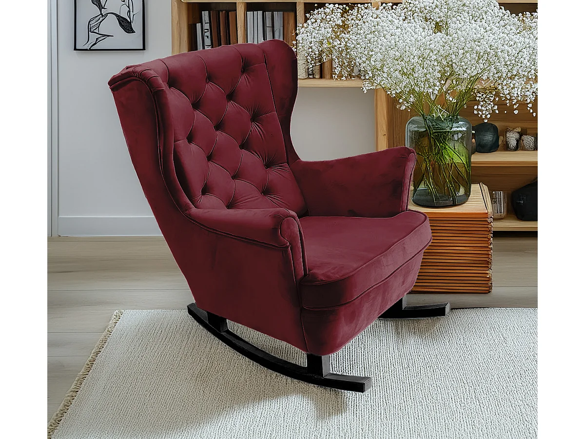 Relaxsessel mit gepolstertem Sitz und Armlehnen, Fernsehsessel 102x81x95cm Burgunderrot_29836