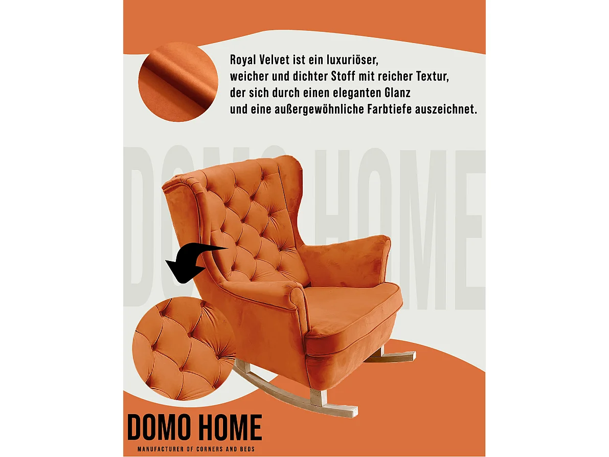 Fotel Relax z Tapicerowanym Siedzeniem i Podłokietnikami, Fotel TV 102x81x95cm Pomarańczowy_29825