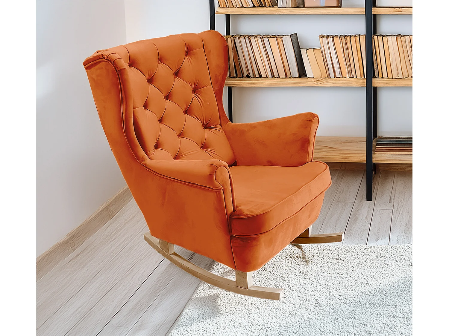 Fotel Relax z Tapicerowanym Siedzeniem i Podłokietnikami, Fotel TV 102x81x95cm Pomarańczowy_29825