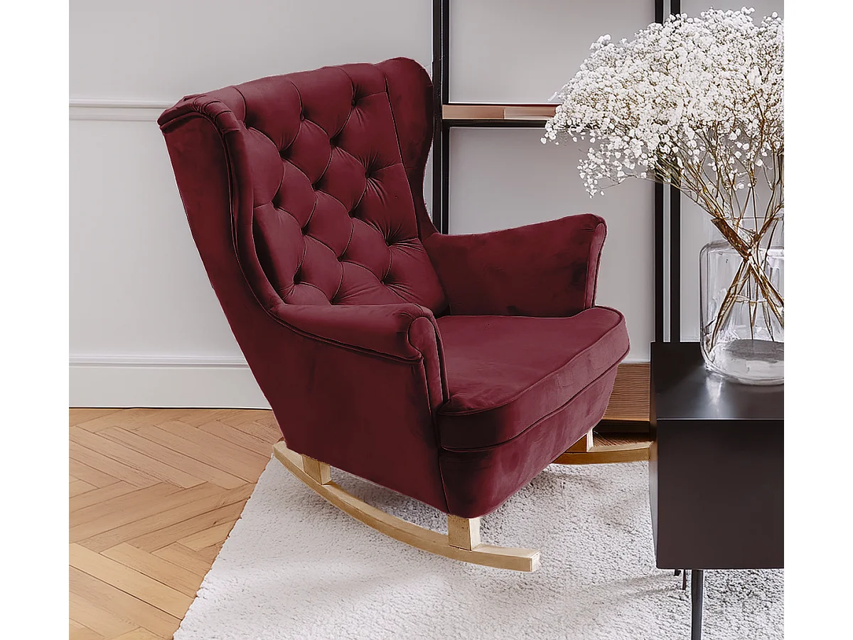 Relaxfauteuil met Gestoffeerde Zitting en Armleuningen, TV Fauteuil 102x81x95cm Bordeaux_29836