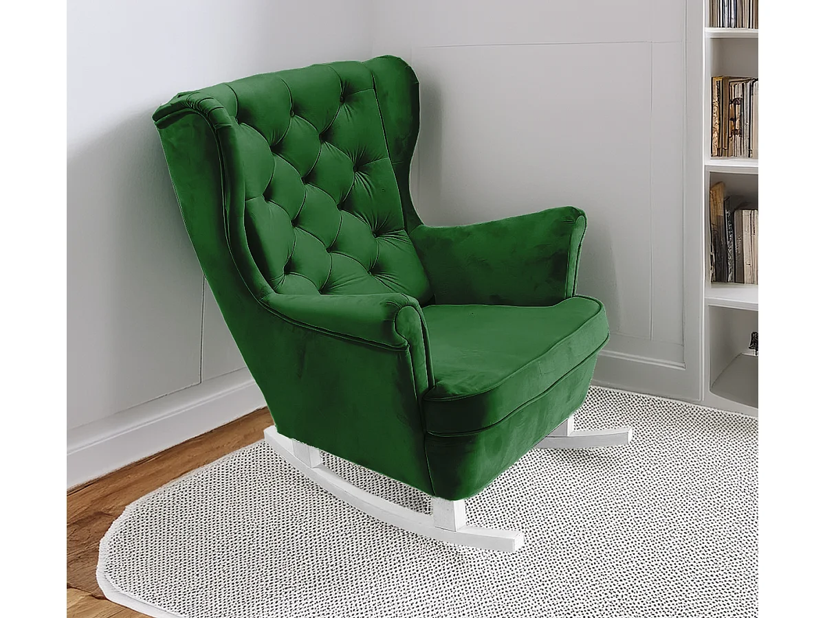 Fotel Relax z Tapicerowanym Siedzeniem i Podłokietnikami, Fotel TV 102x81x95cm Zielony_29849