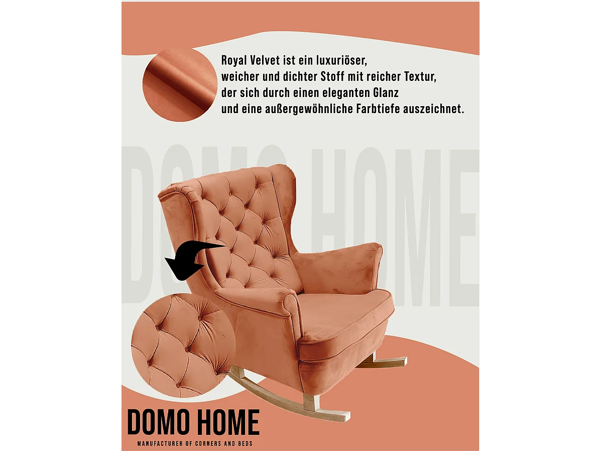 Fauteuil Relax avec accoudoirs et siège rembourré, fauteuil de salon, 102x81x95cm Orange_29823