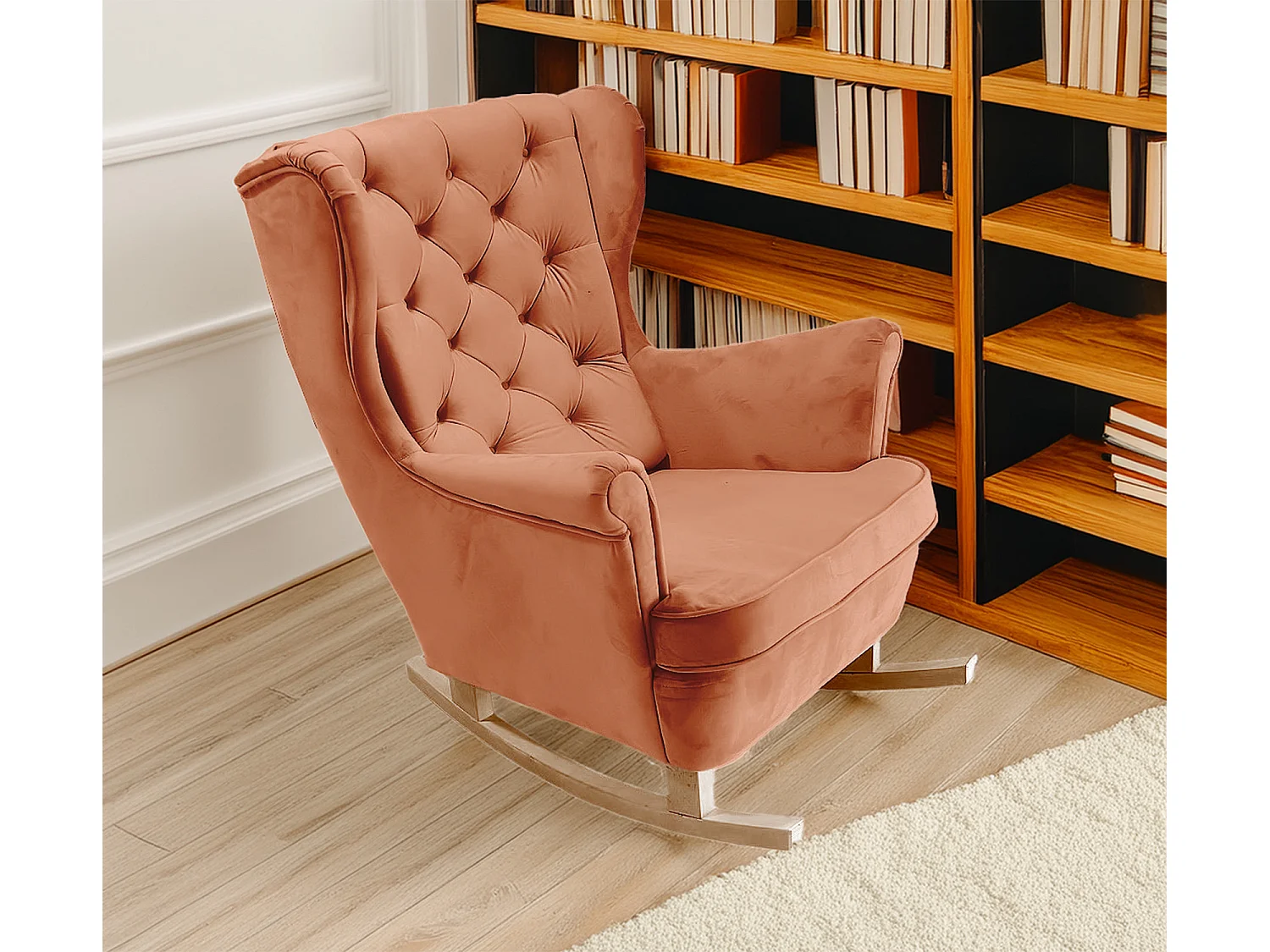 Fauteuil Relax avec accoudoirs et siège rembourré, fauteuil de salon, 102x81x95cm Orange_29823