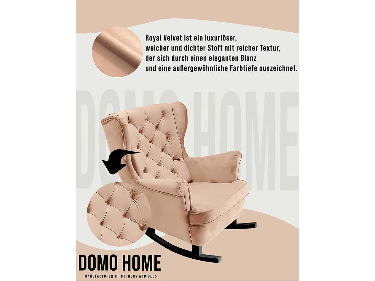 Fauteuil Relax avec accoudoirs et siège rembourré, fauteuil de salon, 102x81x95cm Rose poudre_29829