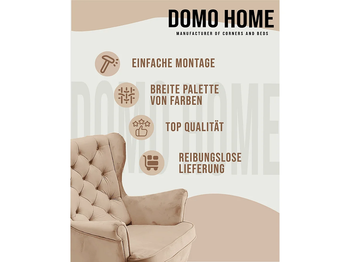 Relaxfauteuil met Gestoffeerde Zitting en Armleuningen, TV Fauteuil 102x81x95cm Beige_29800