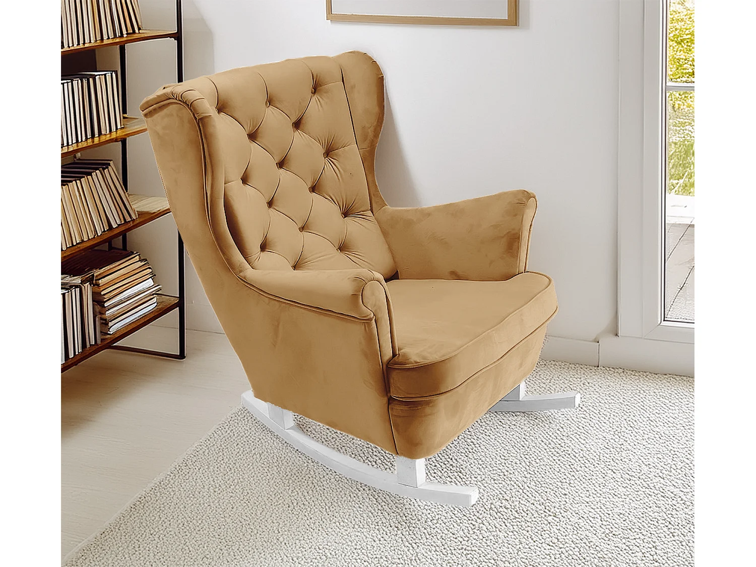 Relaxfauteuil met Gestoffeerde Zitting en Armleuningen, TV Fauteuil 102x81x95cm Beige_29805