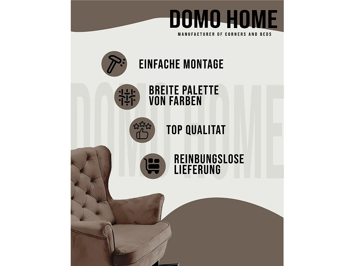 Fauteuil Relax avec accoudoirs et siège rembourré, fauteuil de salon, 102x81x95cm Marron_29814