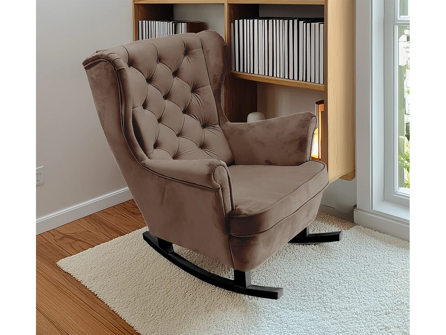 Fauteuil Relax avec accoudoirs et siège rembourré, fauteuil de salon, 102x81x95cm Marron_29814