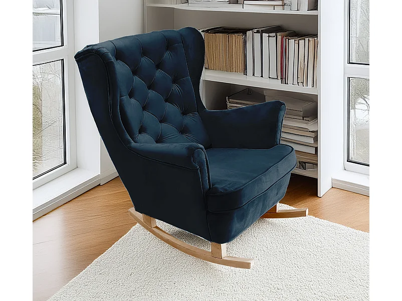 Relaxfauteuil met Gestoffeerde Zitting en Armleuningen, TV Fauteuil 102x81x95cm Marineblauw_29865