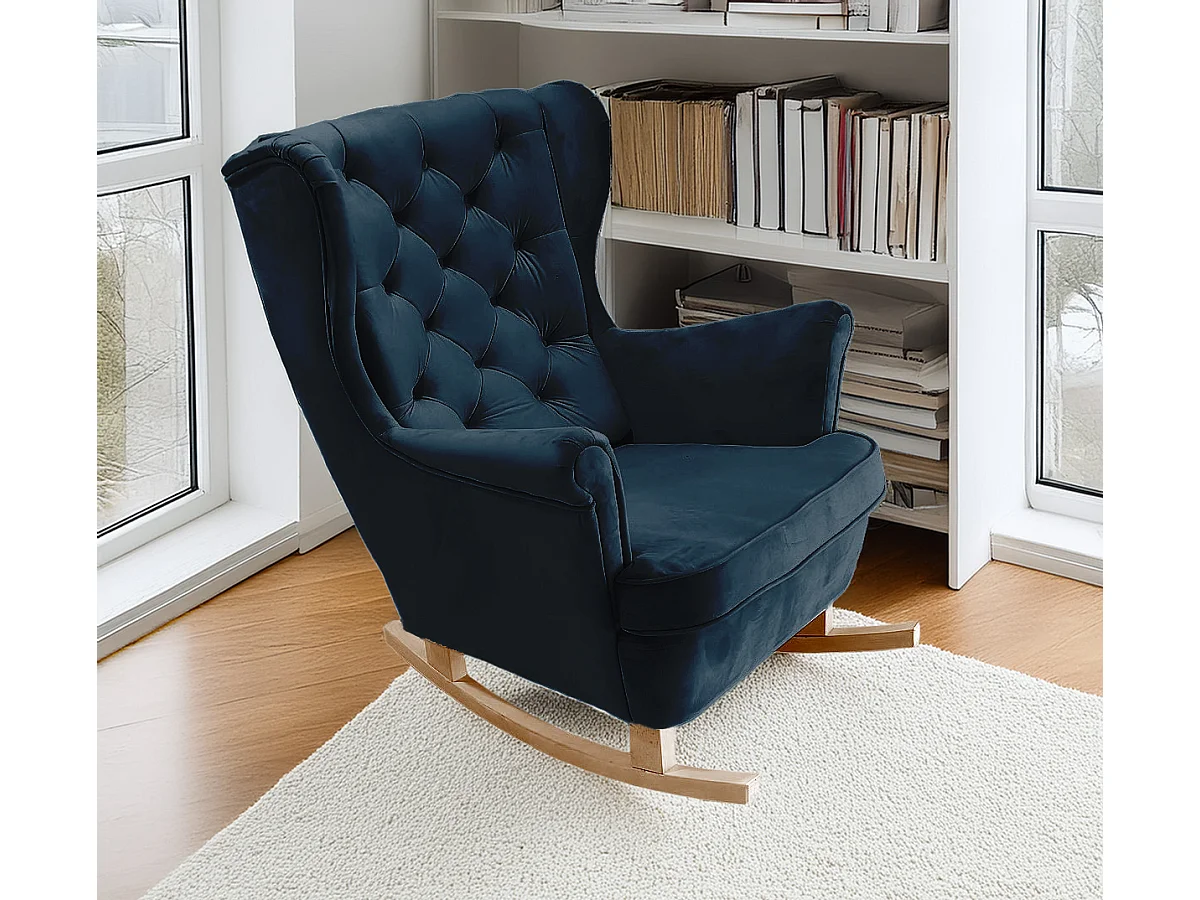 Relaxfauteuil met Gestoffeerde Zitting en Armleuningen, TV Fauteuil 102x81x95cm Marineblauw_29865