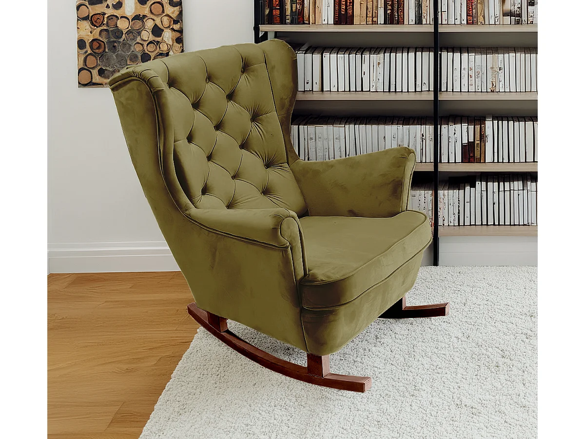 Fotel Relax z Tapicerowanym Siedzeniem i Podłokietnikami, Fotel TV 102x81x95cm Zielony_29845