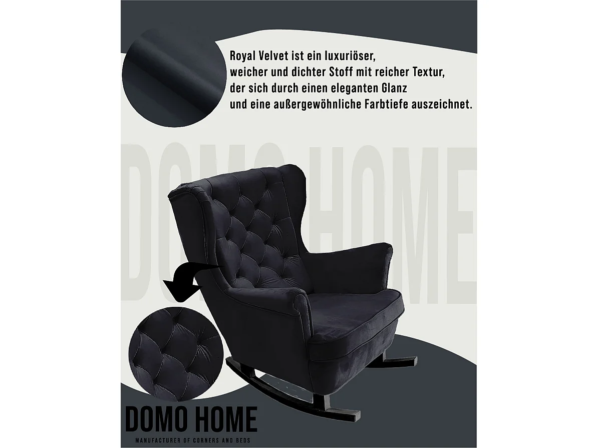 Relaxsessel mit gepolstertem Sitz und Armlehnen, Fernsehsessel 102x81x95cm Schwarz_29862