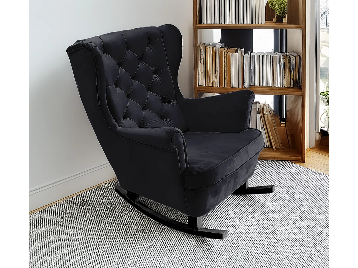 Relaxsessel mit gepolstertem Sitz und Armlehnen, Fernsehsessel 102x81x95cm Schwarz_29862