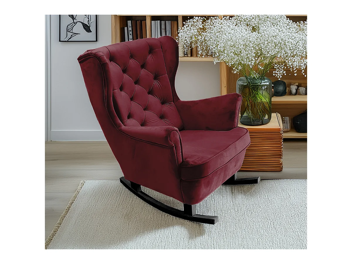 Relaxfauteuil met Gestoffeerde Zitting en Armleuningen, TV Fauteuil 102x81x95cm Bordeaux_29835