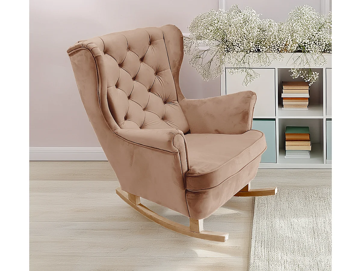 Relaxfauteuil met Gestoffeerde Zitting en Armleuningen, TV Fauteuil 102x81x95cm Cappuccino_29840