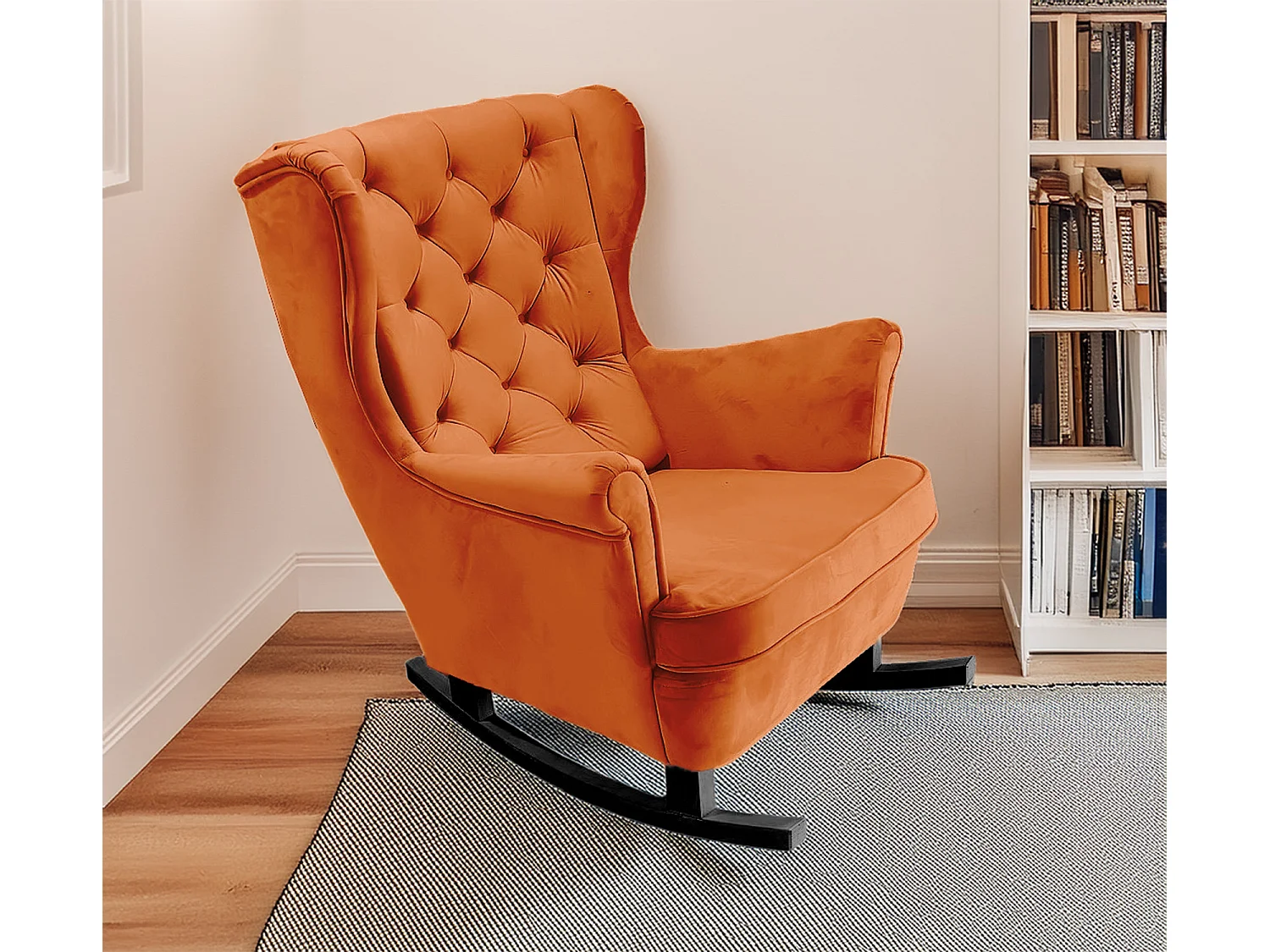 Fotel Relax z Tapicerowanym Siedzeniem i Podłokietnikami, Fotel TV 102x81x95cm Pomarańczowy_29825