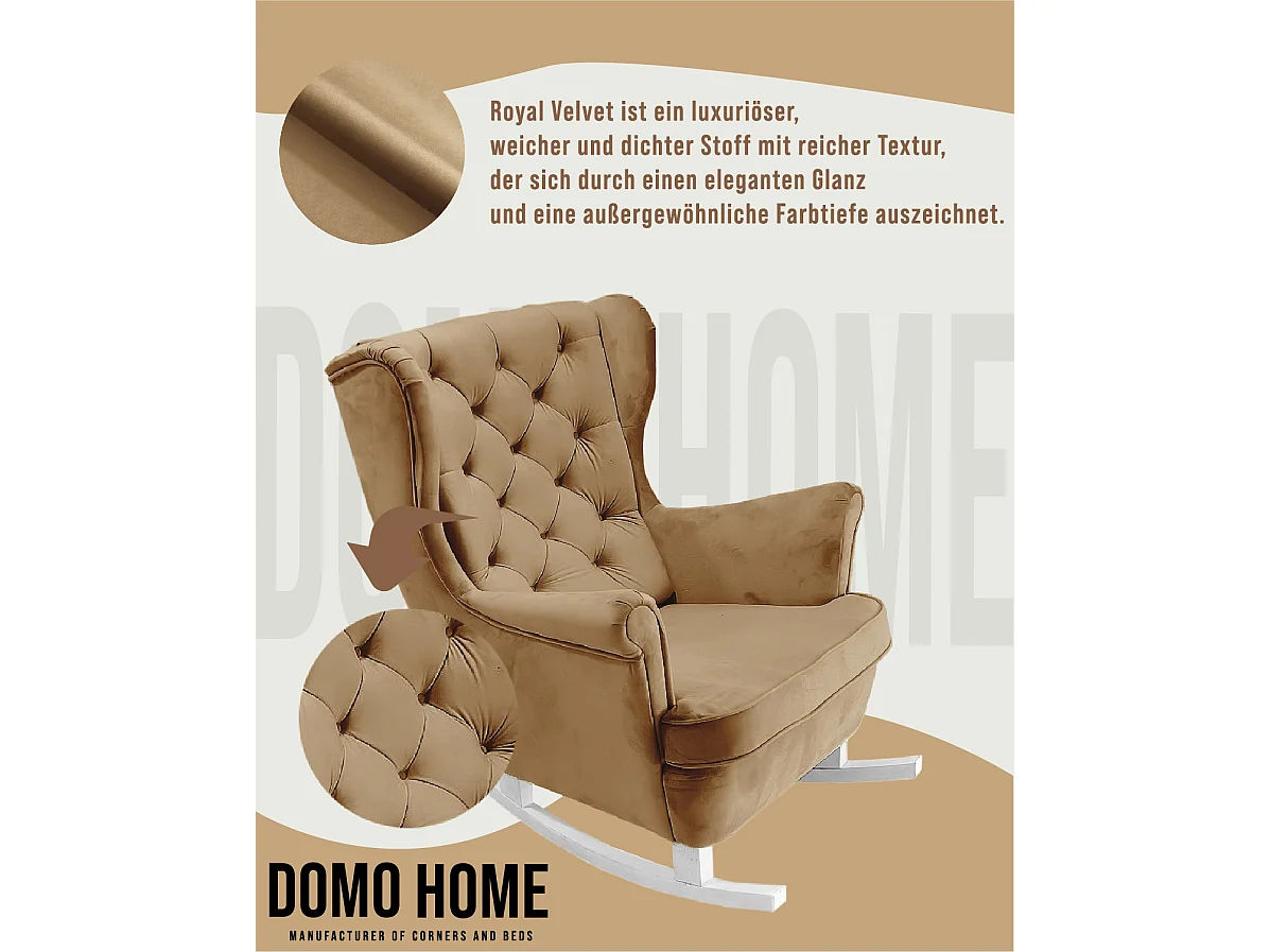 Fauteuil Relax avec accoudoirs et siège rembourré, fauteuil de salon, 102x81x95cm Cappuccino_29807